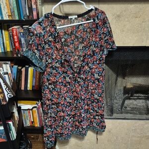 Charlotte Russe Black and Red Floral Blouse Or Dress